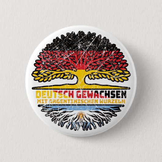 Argentinien Argentinisch Deutsch Deutschland Baum Ronde Button 5,7 Cm (Voorkant)