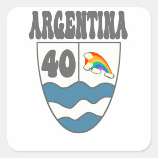 Argentinien Ruta 40 Autobahnschild mit Regenbogen Vierkante Sticker