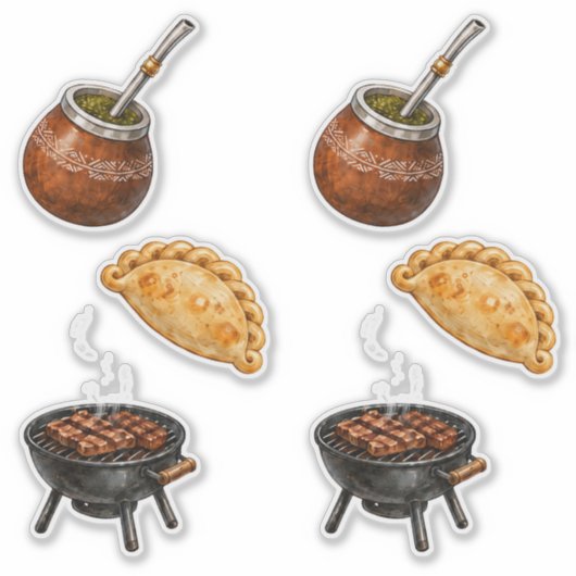 Argentino Mate, Empanada & Asado Sticker (Voorkant)
