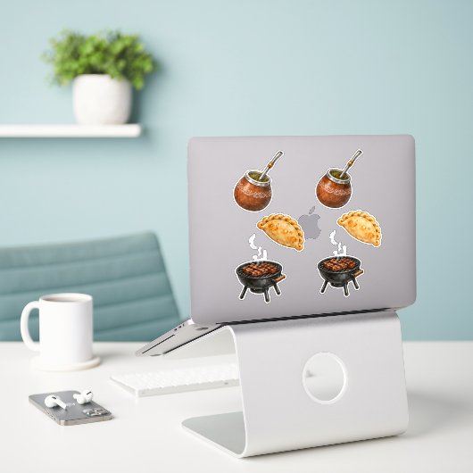 Argentino Mate, Empanada & Asado Sticker (Laptop op bureau)