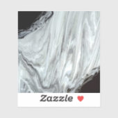 Argentum Abstract Silver Gray Black Fluid Art Sticker (Vel)