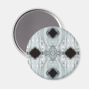 Argentum Grijs en Zwart Abstract Acryl Vloeistof K Magneet
