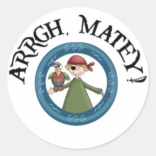 Argh Matey Pirate en Parrot Sticker