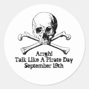 Argh! Praat als een piratendag Ronde Sticker