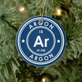 Argon Element Blue Keramisch Ornament