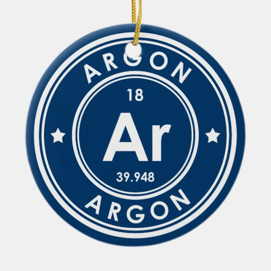 Argon Element Blue Keramisch Ornament (Voorkant)