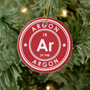 Argon Element Red Keramisch Ornament