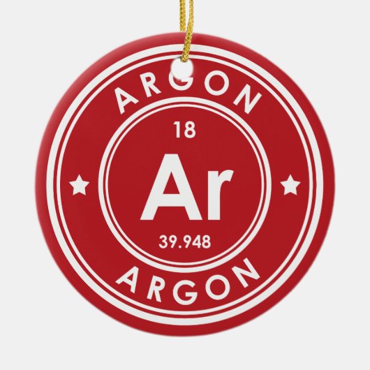 Argon Element Red Keramisch Ornament (Voorkant)