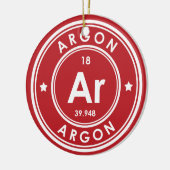 Argon Element Red Keramisch Ornament (Links)