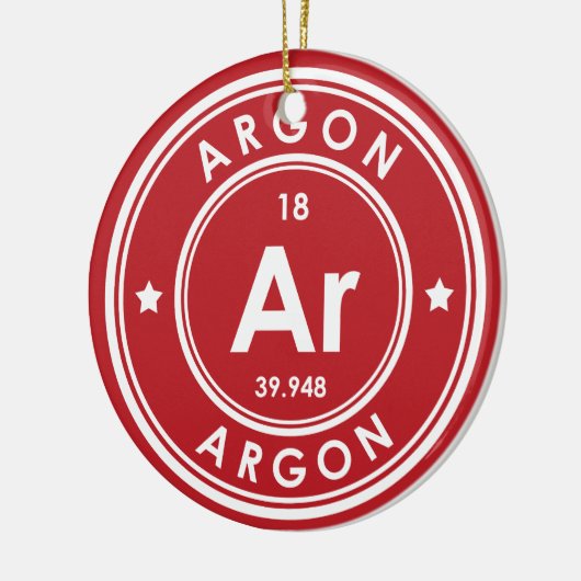 Argon Element Red Keramisch Ornament (Links)