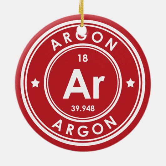 Argon Element Red Keramisch Ornament (Achterkant)