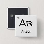 argon gas vierkante button 5,1 cm (Voorkant /achterkant)