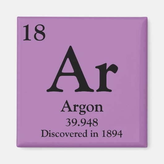 Argon Periodieke Tabel Magneet (Voorkant)