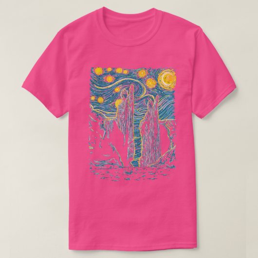 Argonath Sterrennacht Van Gogh Style T-shirt (Design voorkant)
