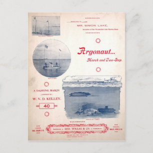 Argonaut Maart, Vroege Onderzeeër, foto's Briefkaart