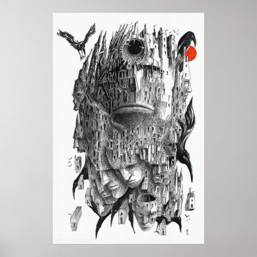 Argons paleis inkt kunst poster (Voorkant)
