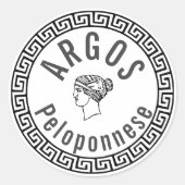 Argos - Peloponnesos (Griekenland) Ronde Sticker (Voorkant)
