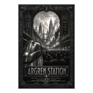 Argren Station Dystopische Zoltanis Plaza Stadsgez Foto Afdruk