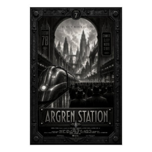 Argren Station Dystopische Zoltanis Plaza Stadsgez Perfect Poster
