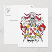 Arguelles Family Crest Briefkaart (Voorkant / Achterkant)