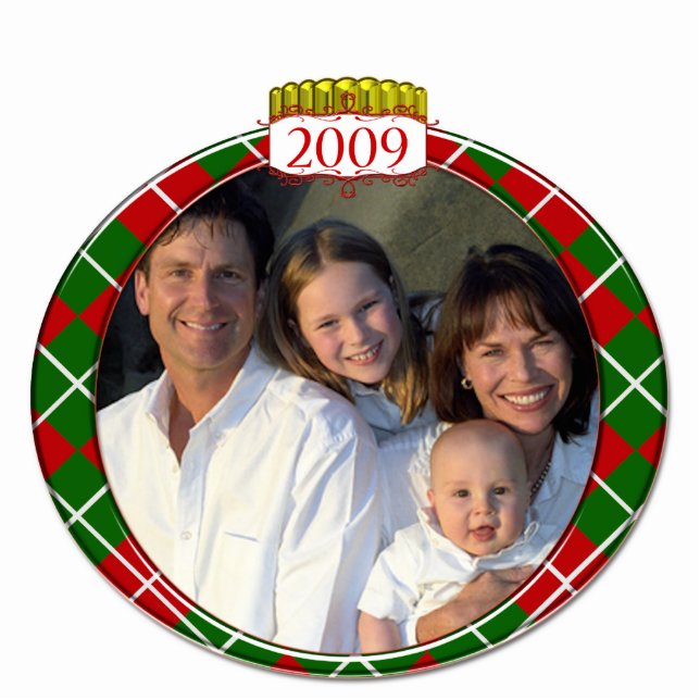 Argyle 2009 Familiefoto Kerstversiering Fotobeeldje Ornament (Voorkant)