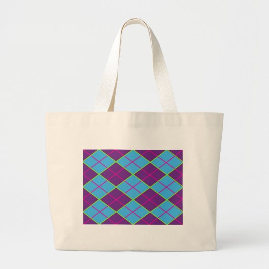 Argyle achtergrond grote tote bag (Voorkant)