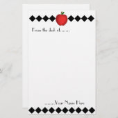 Argyle Apple Teacher Stationery Briefpapier (Voorkant / Achterkant)