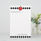 Argyle Apple Teacher Stationery Briefpapier (Staand voorkant)