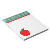 Argyle Apple Teacher's School Notitieblok Gift (Schuin)