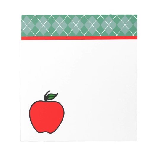 Argyle Apple Teacher's School Notitieblok Gift (Voorkant)