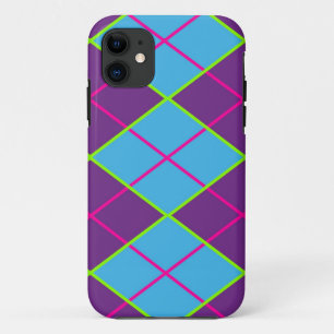 Argyle blauw en paars Case-Mate iPhone case