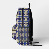Argyle-blauwbescone Bedrukte Rugzak (Rechts)