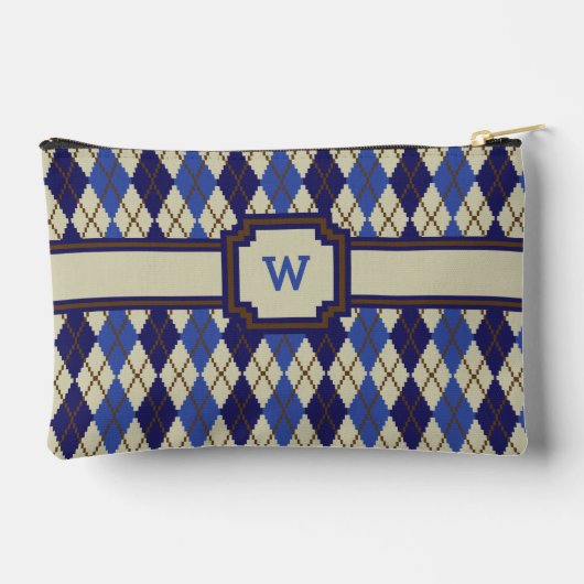 Argyle-blauwbescone Etui (Achterkant)