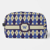 Argyle-blauwbescone Toilettasje (Voorkant)