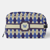 Argyle-blauwbescone Toilettasje (Achterkant)