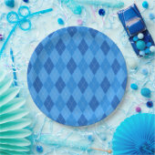 Argyle blauwe diamanten met dunne stippellijn papieren bordje (Feest)