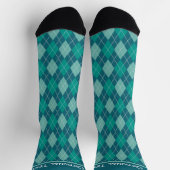 Argyle Blauwgroen Diamond Pattern - voeg naam of t Sokken (Top)