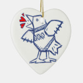 Argyle Blue Bird Keramisch Ornament (Rechts)