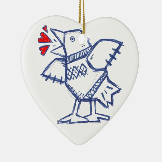 Argyle Blue Bird Keramisch Ornament (Rechts)