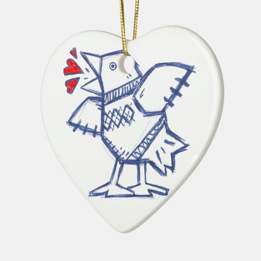 Argyle Blue Bird Keramisch Ornament (Links)
