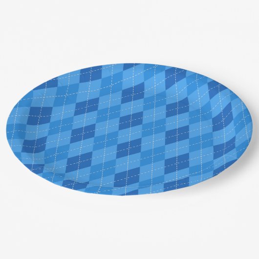 Argyle Blue diamonds with thin dotted line Papieren Bordje (Gekanteld)