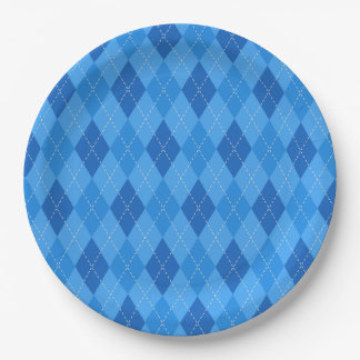 Argyle Blue diamonds with thin dotted line Papieren Bordje