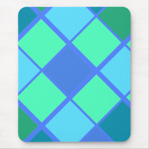 Argyle Blue en Green Diamond Pattern Muismat