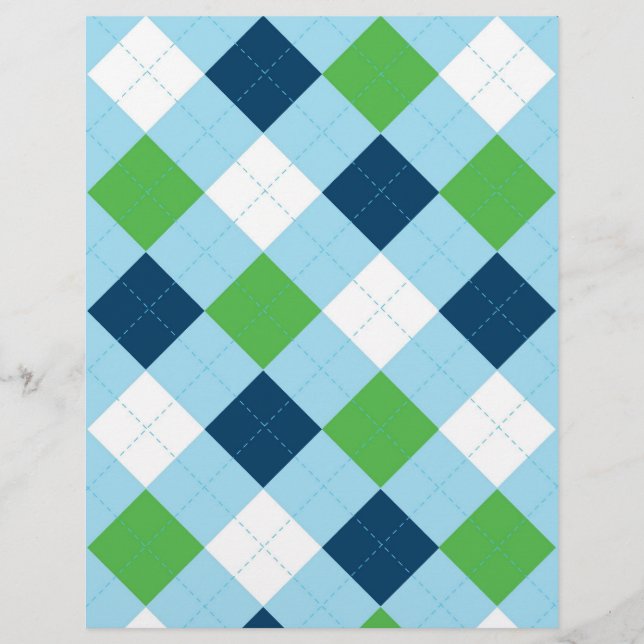 Argyle Blue Green Baby-scrapbook (Voorkant)
