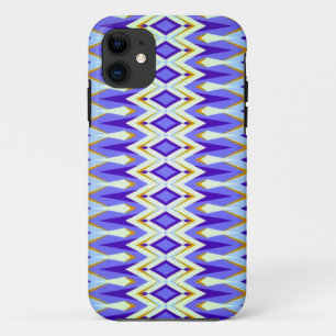 Argyle Blue, Oranje en wit geometrisch patroon Case-Mate iPhone Case