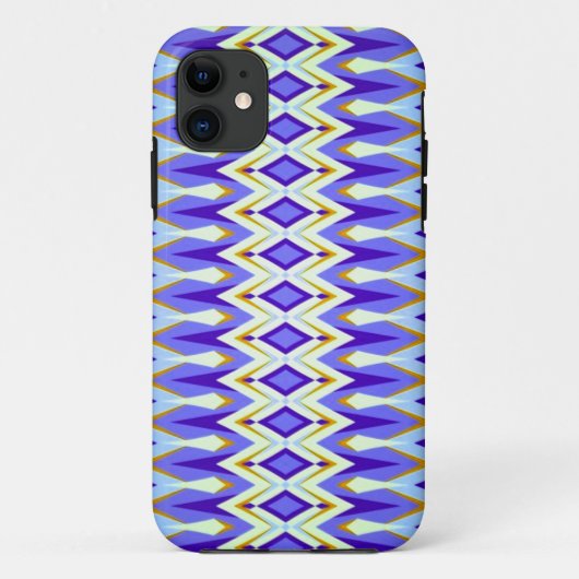 Argyle Blue, Oranje en wit geometrisch patroon Case-Mate iPhone Case (Achterkant)