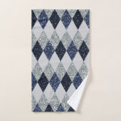 Argyle Blues Silver Shimmer Faux Glitter - All Opt Bad Handdoek (Handdoek)