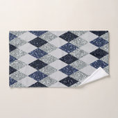 Argyle Blues Silver Shimmer Faux Glitter - All Opt Bad Handdoek (Handdoek)