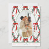 Argyle Bow Christmas Holiday Photo Card Feestdagenkaart (Voorkant)