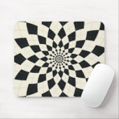 Argyle Burst/Flower - zwart-wit Muismat (Met muis)